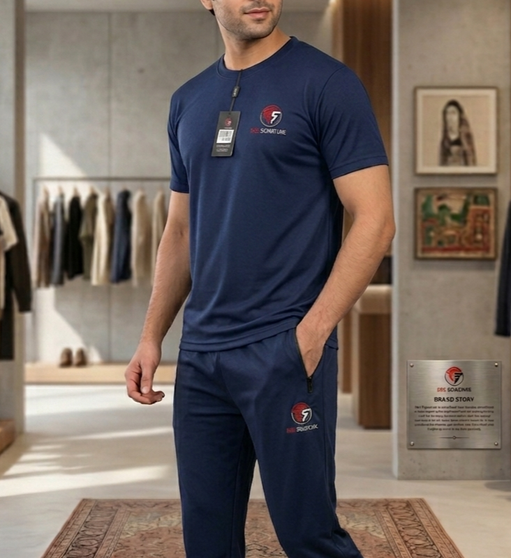 Mens Blended Cotton Jersey Tracksuit Premium Soft Feel – Navy Blue Colour