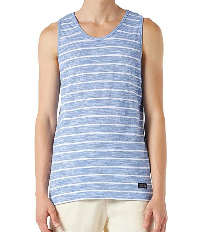 Blend Cotton Stripe Sando Blue/White